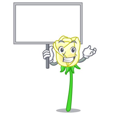 Yönetim Kurulu getirmek beyaz gül şekli çizgi film vektör çizim