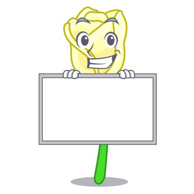 Beyaz tahta ile sırıtarak şekli çizgi film vektör çizim içinde gül