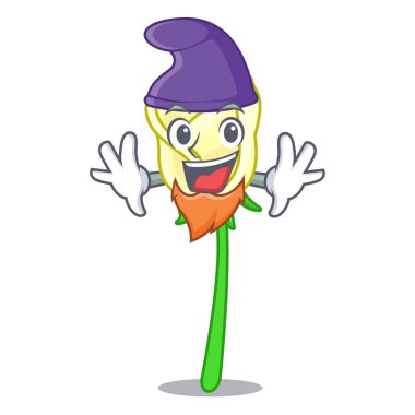 Şeklin çizgi film vektör çizim Elf beyaz gül