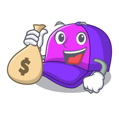 Para çanta kap şeklinde bir çizgi film vektör çizim