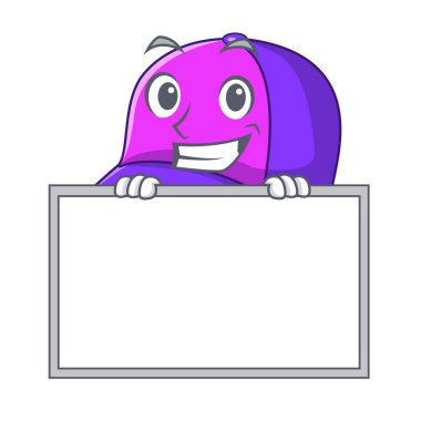 Tahta kap şeklinde ile sırıtarak bir karikatür vektör çizim