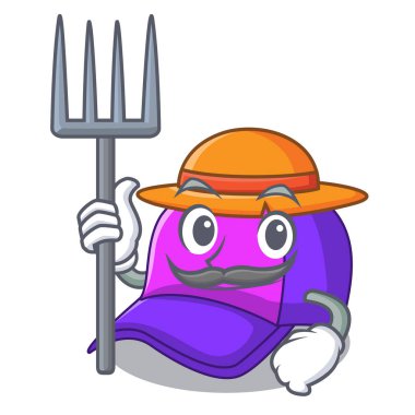 Çiftçi kap şeklinde bir çizgi film vektör çizim