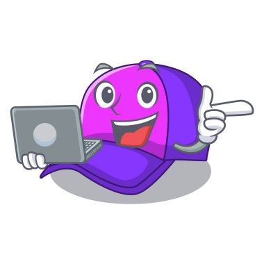 Dizüstü kap şeklinde ile bir çizgi film vektör çizim