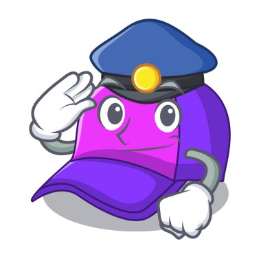 Polis kap şeklinde bir çizgi film vektör çizim