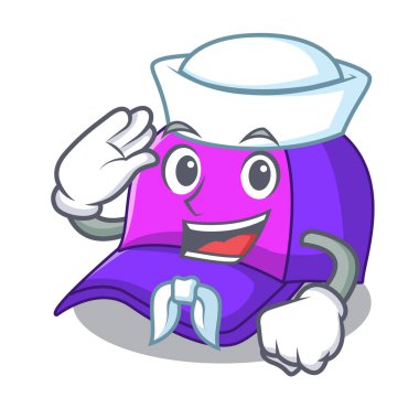 Denizci şapkası şeklinde bir çizgi film vektör çizim