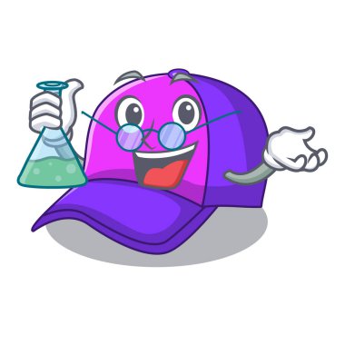 Profesör izole kap içinde bir maskot vektör çizim