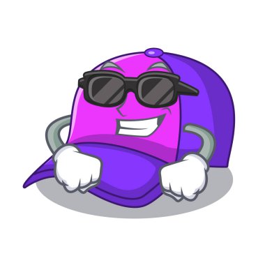 süper cool izole kap içinde bir maskot vektör çizim