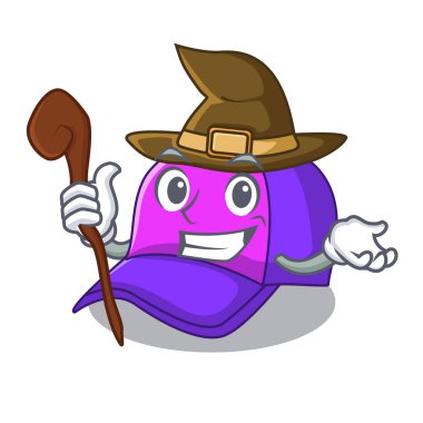 Cadı kap karakter şekli komik vektör çizim