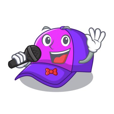 Şarkı kap karakter şekli komik vektör çizim