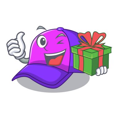 Hediye kap karakter şekli komik vektör çizim ile