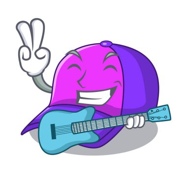 Gitar kap karakter şekli komik vektör çizim ile
