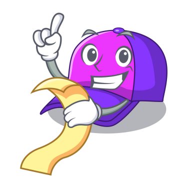 Menü kap karakter şekli komik vektör çizim ile