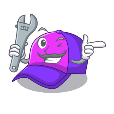 Mekanik beyzbol şapkası şeklinde güzel vektör çizim karikatür