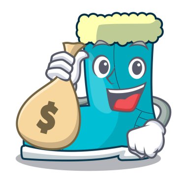 Para çantası kış çizme ile ayakkabının şekli çizgi film vektör çizim içinde