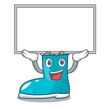 Yukarı kurulu kış çizme ayakkabı şekli çizgi film vektör çizim içinde