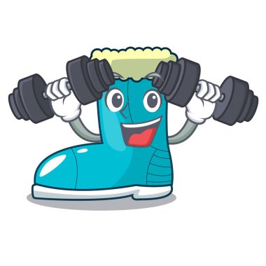 Fitness kış çizme ayakkabı şekli çizgi film vektör çizim içinde