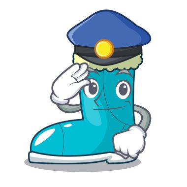 Polis şekli çizgi film vektör çizim çizme Ayakkabı Kış