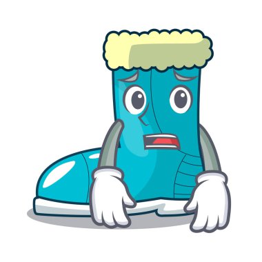 Karakter rak vektör çizim üstünde korkuyor kış çizme