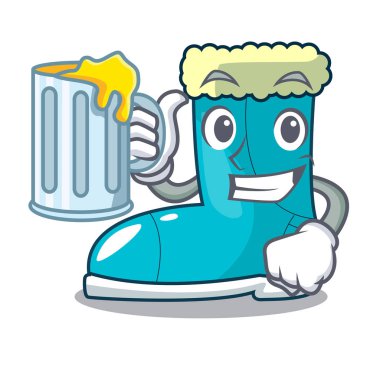 Suyu kış önyüklemede karakter rak vektör çizim ile