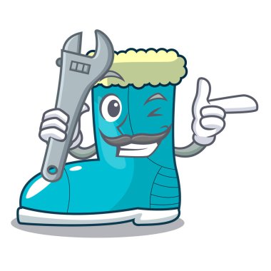 Mekanik kış çizme şekil karikatür komik vektör çizim içinde