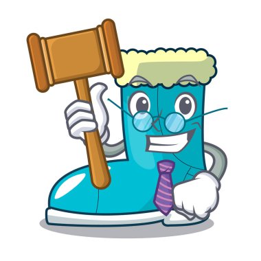 Yargıç kış çizme şekil karikatür komik vektör çizim içinde