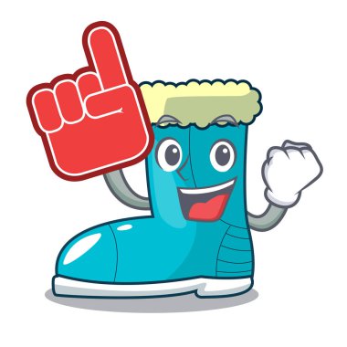 Köpük parmak kış çizme şekil karikatür komik vektör çizim içinde