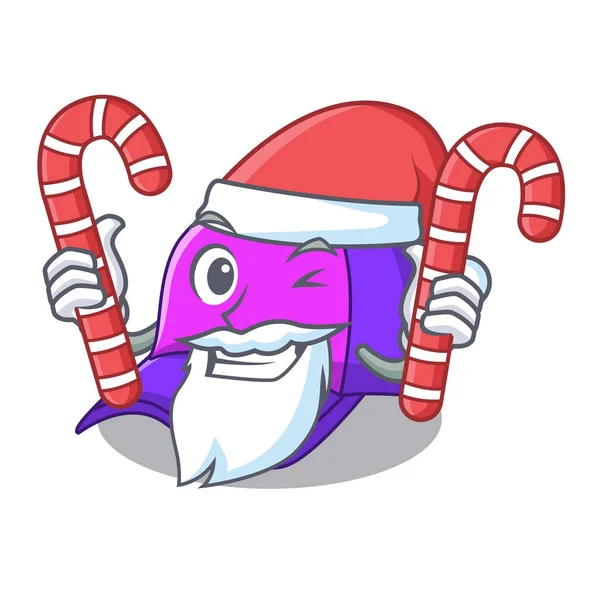 Santa şeker beyzbol şapkası şekli ile güzel vektör çizim karikatür