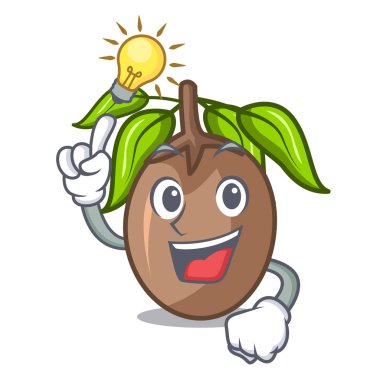 Şeklin çizgi film vektör çizim üzerinde bir fikir dilim sapodilla meyve var