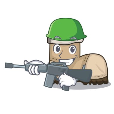 Çalışma ordu Isolated maskot vektör çizim üzerinde çizme.