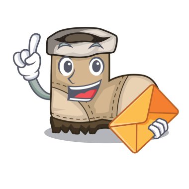 Zarf çalışma çizme şeklinde olan çizgi film güzel vektör çizim