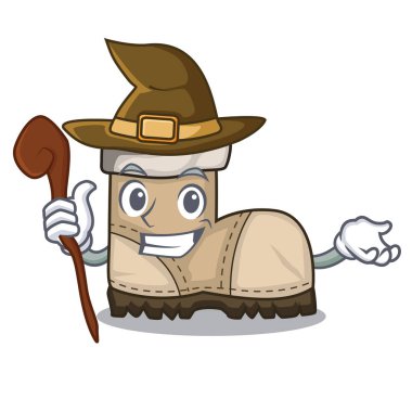 Cadı çalışma önyükleme yukarıda bir karakter rak vektör çizim