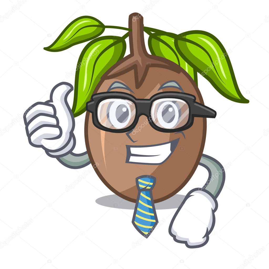Businessman sapodilla fruit isolated on the mascot vector illustration