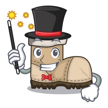 Sihirbaz çift çalışma şekli çizgi film vektör çizim botlarla