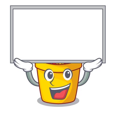 Tahta kalem pot şekli oluşturan çizgi film vektör çizim üzerinde