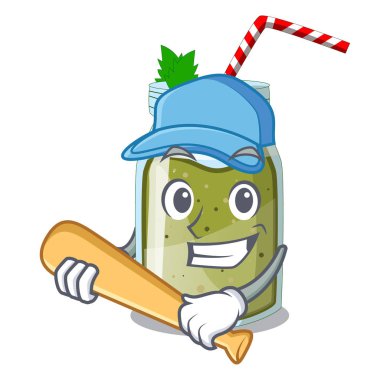 Beyzbol yeşil suyu günleridir karikatür glas vektör çizim oynarken