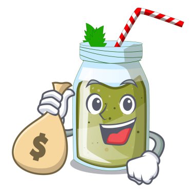 Para çantası yeşil suyu günleridir ile karikatür glas vektör çizim