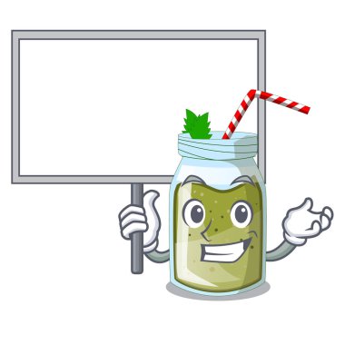 Vektör çizim kurulu yeşil suyu günleridir karikatür glas içinde getirmek