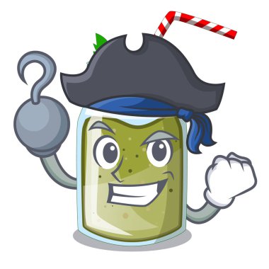 Korsan yeşil suyu günleridir karikatür glas vektör çizim içinde