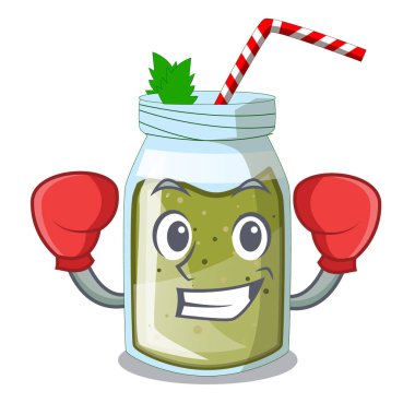 Boks yeşil suyu günleridir karikatür glas vektör çizim içinde