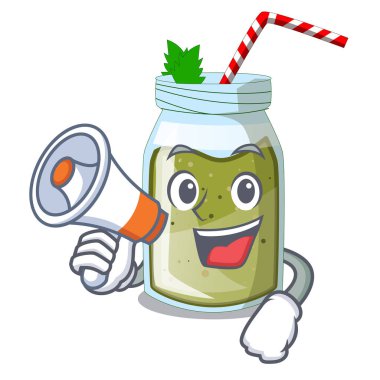 Çizgi film glas vektör çizim ile megafon yeşil suyu günleridir