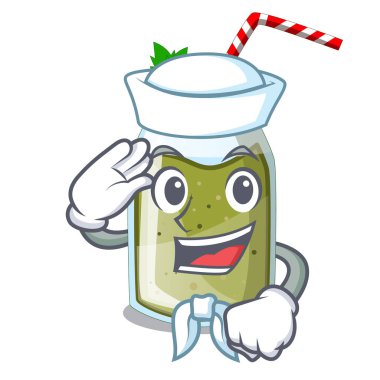 Denizci yeşil suyu günleridir karikatür glas vektör çizim içinde