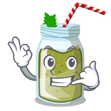 Beni iki yüzlü yeşil suyu vektör maskot illustratin izole ara