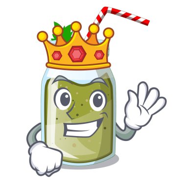 Vektör maskot illustratin izole kral yüzlü yeşil suyu