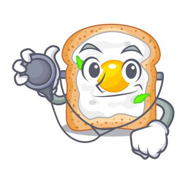Doktor karikatür yumurta kahvaltı vektör esnaf için sandviç