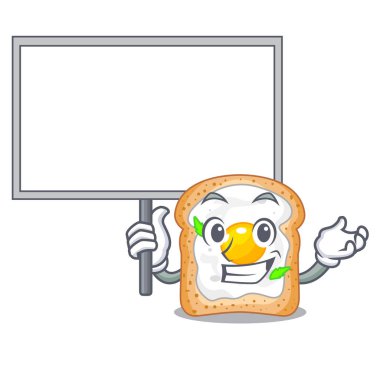 Kahvaltı vektör esnaf için yönetim kurulu karikatür yumurta sandviç getir