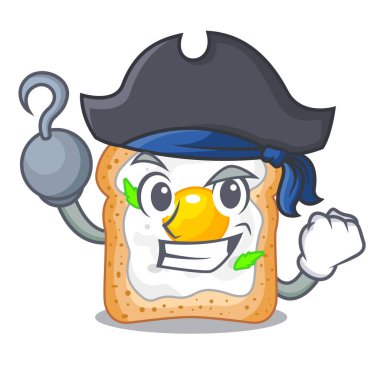 Korsan çizgi film yumurta kahvaltı vektör esnaf için sandviç