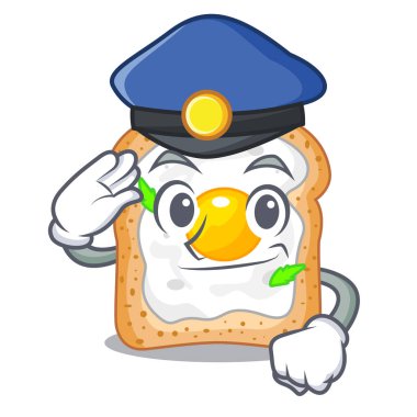 Polis karikatür yumurta sandviçi ve kahvaltı vektör esnaf