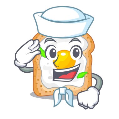 Denizci karikatür yumurta kahvaltı vektör esnaf için sandviç