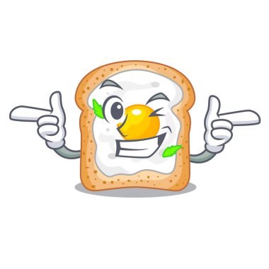 Wink sandviç şeklinde yumurta karikatür vektör çizim ile