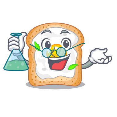 Profesör sandviç şeklinde yumurta karikatür vektör çizim ile